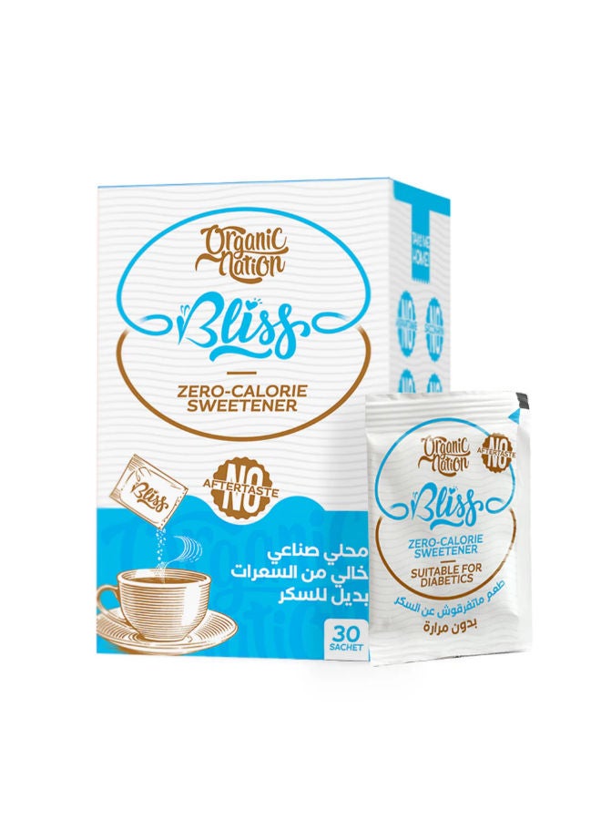 Organic Nation Bliss Sweetner - Zero Calorie Sweetener - 30 Sachets - Image 1